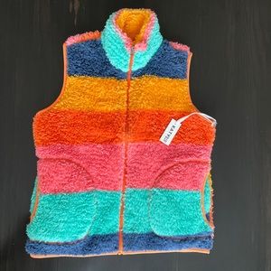 NWT Sherpa striped vest: M